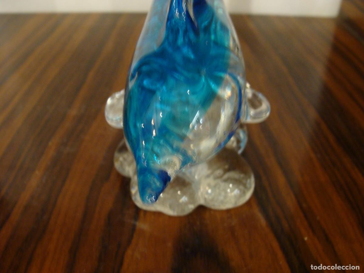 Antig&uuml;edades: Delfin sobre ola en cristal de murano - Foto 2