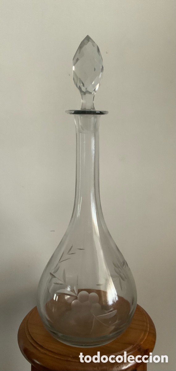 Antig&uuml;edades: ANTIGUA BOTELLA CRISTAL SOPLADO PARA LICOR