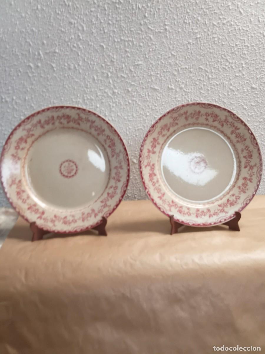 Antig&uuml;edades: Lote 2 platos antiguos porcelana Pickman La Cartuja de Sevilla