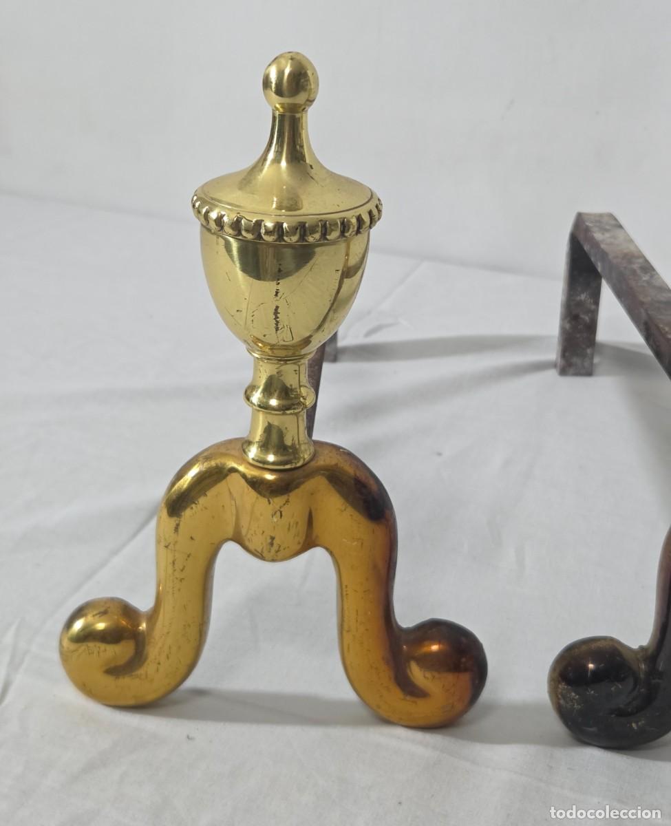 Antig&uuml;edades: Pareja de morillos en hierro forjado y bronce - Foto 5