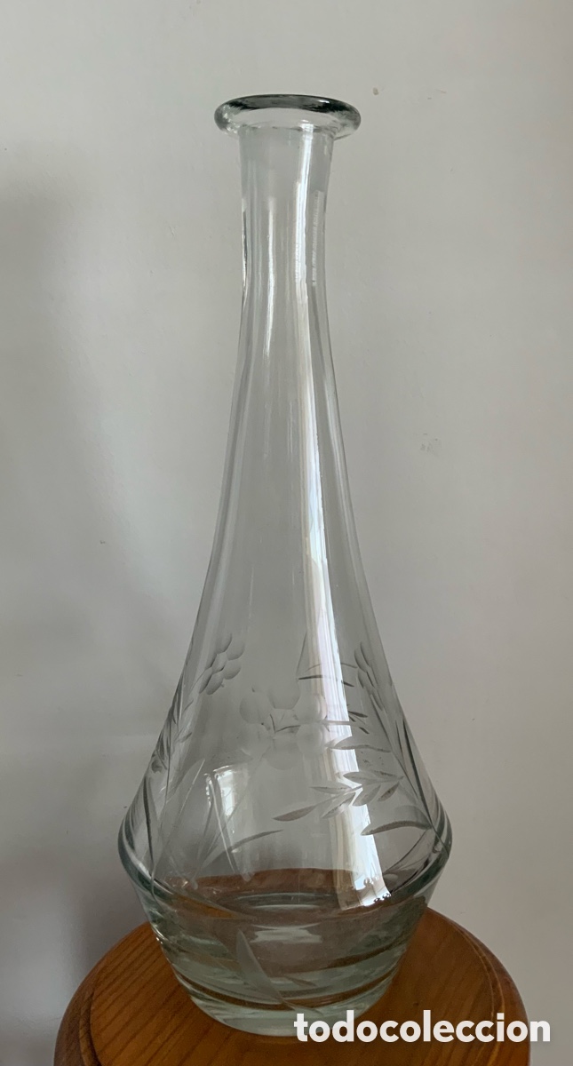 Antig&uuml;edades: ANTIGUA BOTELLA CRISTAL SOPLADO Y DIBUJOS AL &Aacute;CIDO