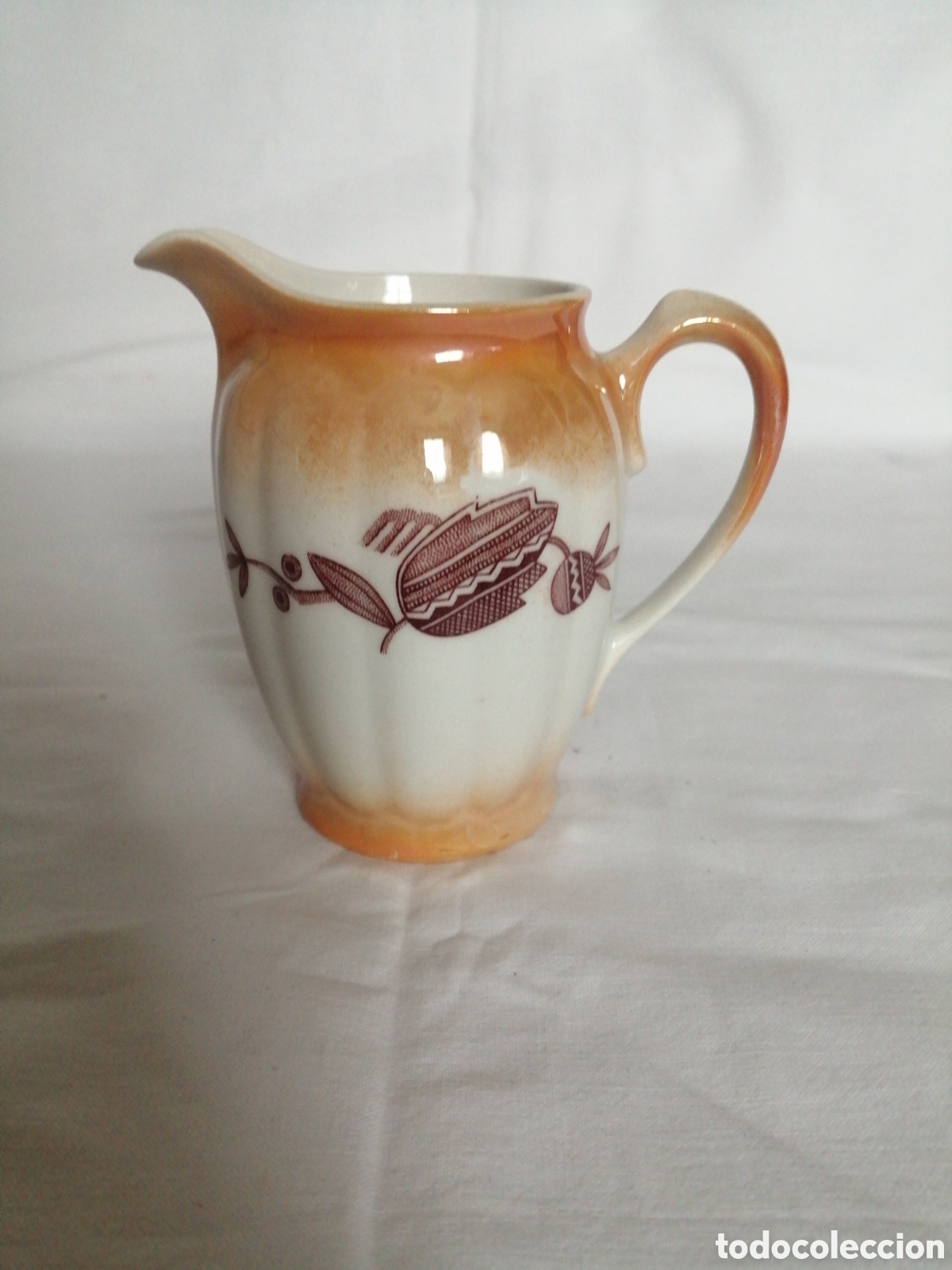 Antig&uuml;edades: Jarra lechera porcelana Santa Clara.