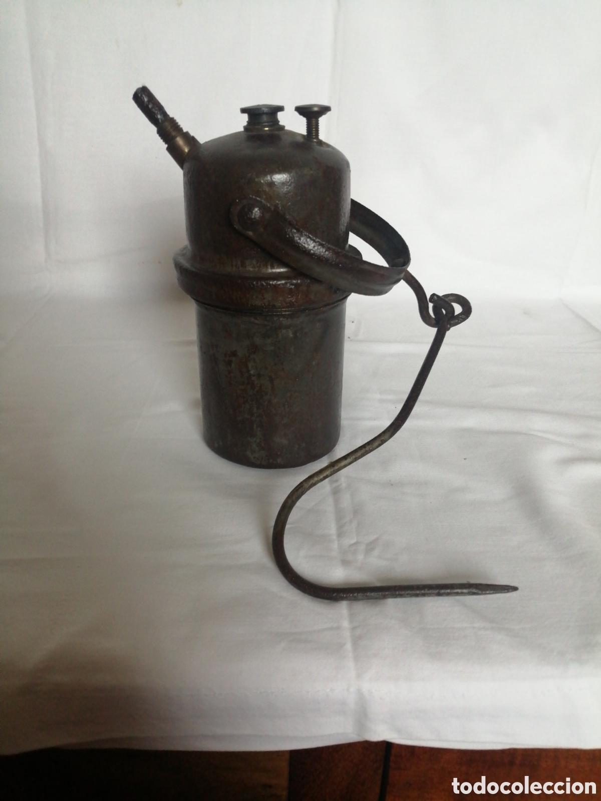 Antig&uuml;edades: Candil o l&aacute;mpara de carburo. - Foto 1