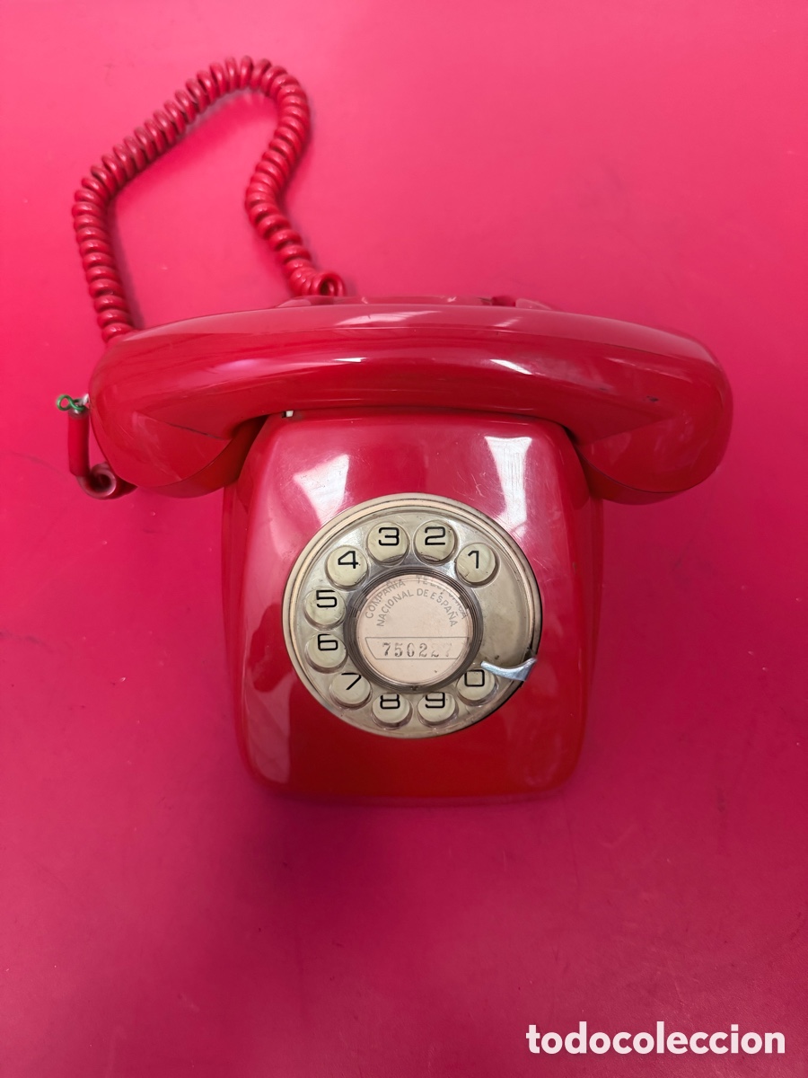 Antiquit&eacute;s: Tel&eacute;fono antiguo ELASA disco CTNE rojo