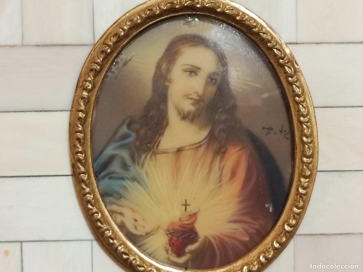 Antig&uuml;edades: Miniatura del sagrado coraz&oacute;n de Jes&uacute;s - Foto 1