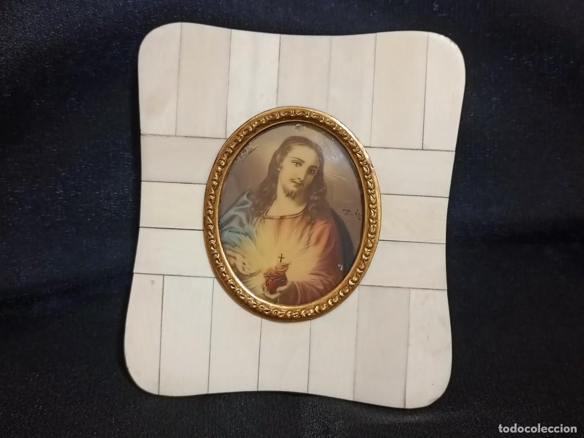 Antig&uuml;edades: Miniatura del sagrado coraz&oacute;n de Jes&uacute;s - Foto 2