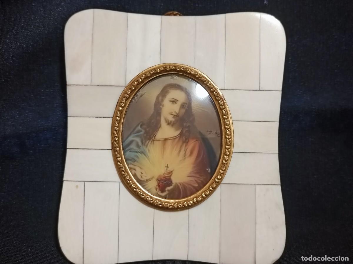 Antig&uuml;edades: Miniatura del sagrado coraz&oacute;n de Jes&uacute;s - Foto 4