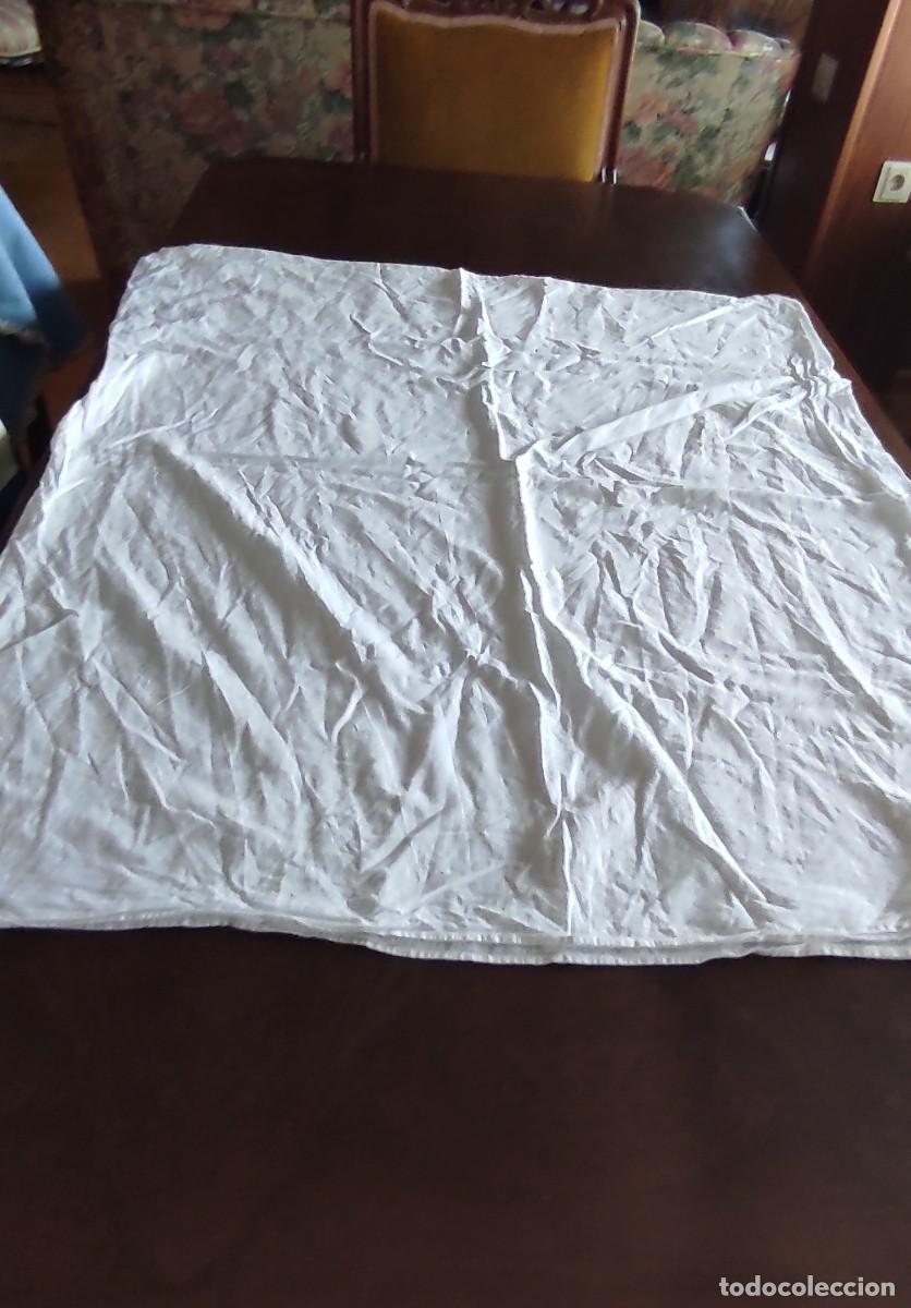 Antig&uuml;edades: ANTIGUA FUNDA DE ALMOHADON O CUADRANTE GRANDE DE ALGODON RUSTICO BLANCO, MEDIDAS: 105 X 86