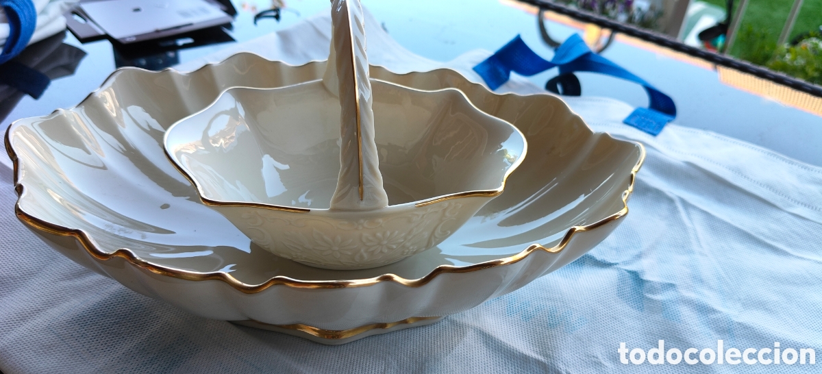 Antig&uuml;edades: Porcelana Lenox serie Symphony (Centro + Cestita)