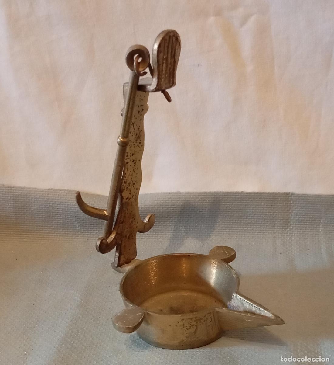 Antig&uuml;edades: L&aacute;mpara Aceite Antigua Candil bronce - Foto 3