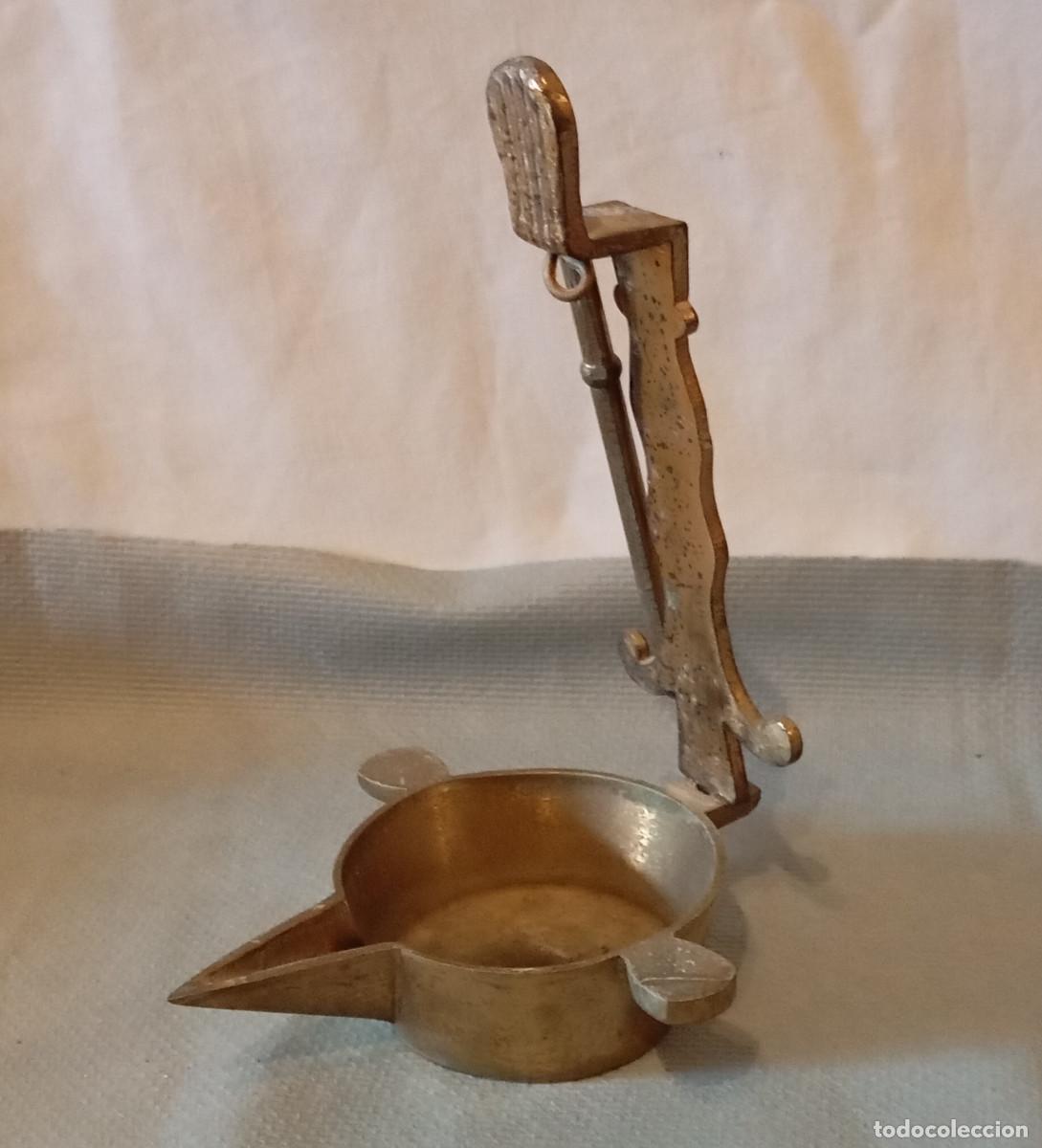 Antig&uuml;edades: L&aacute;mpara Aceite Antigua Candil bronce - Foto 4