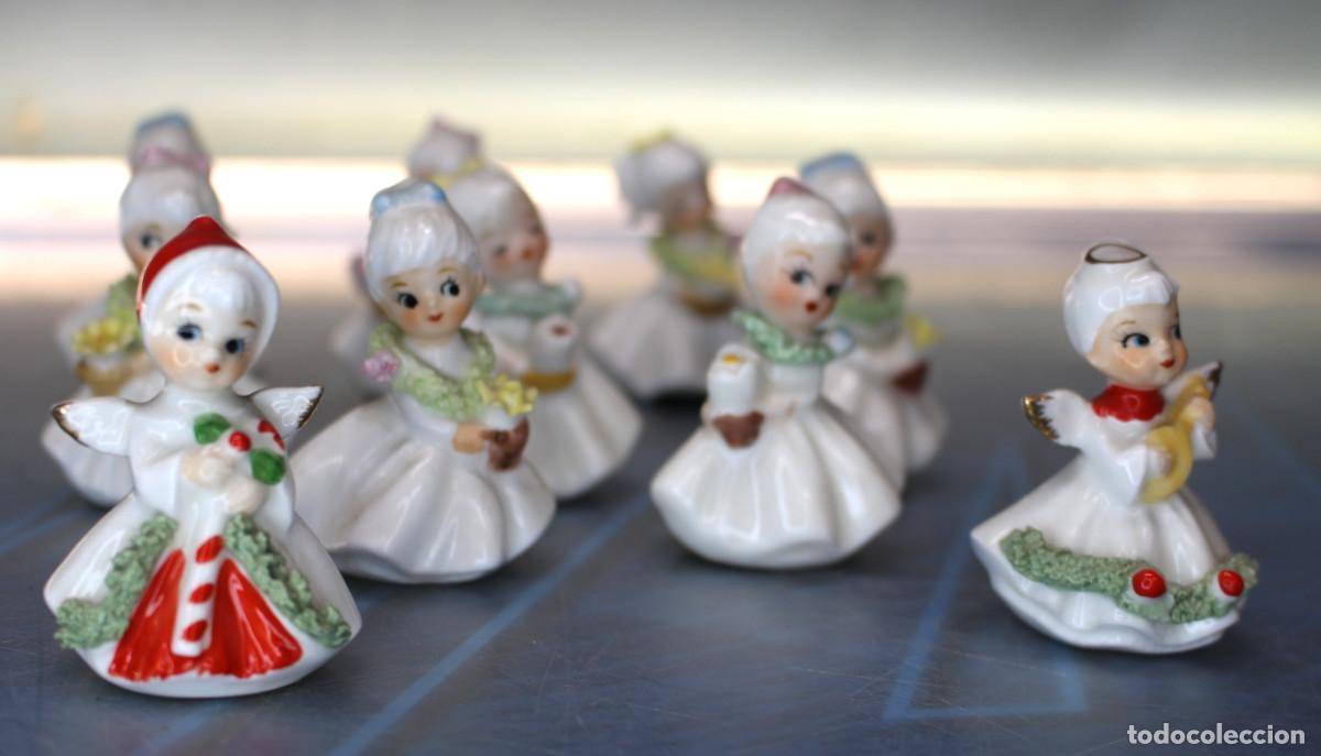 Antig&uuml;edades: Cer&aacute;mica Napco. 10 figuritas de ni&ntilde;as con flores. A&ntilde;os 50. Los meses del a&ntilde;o.