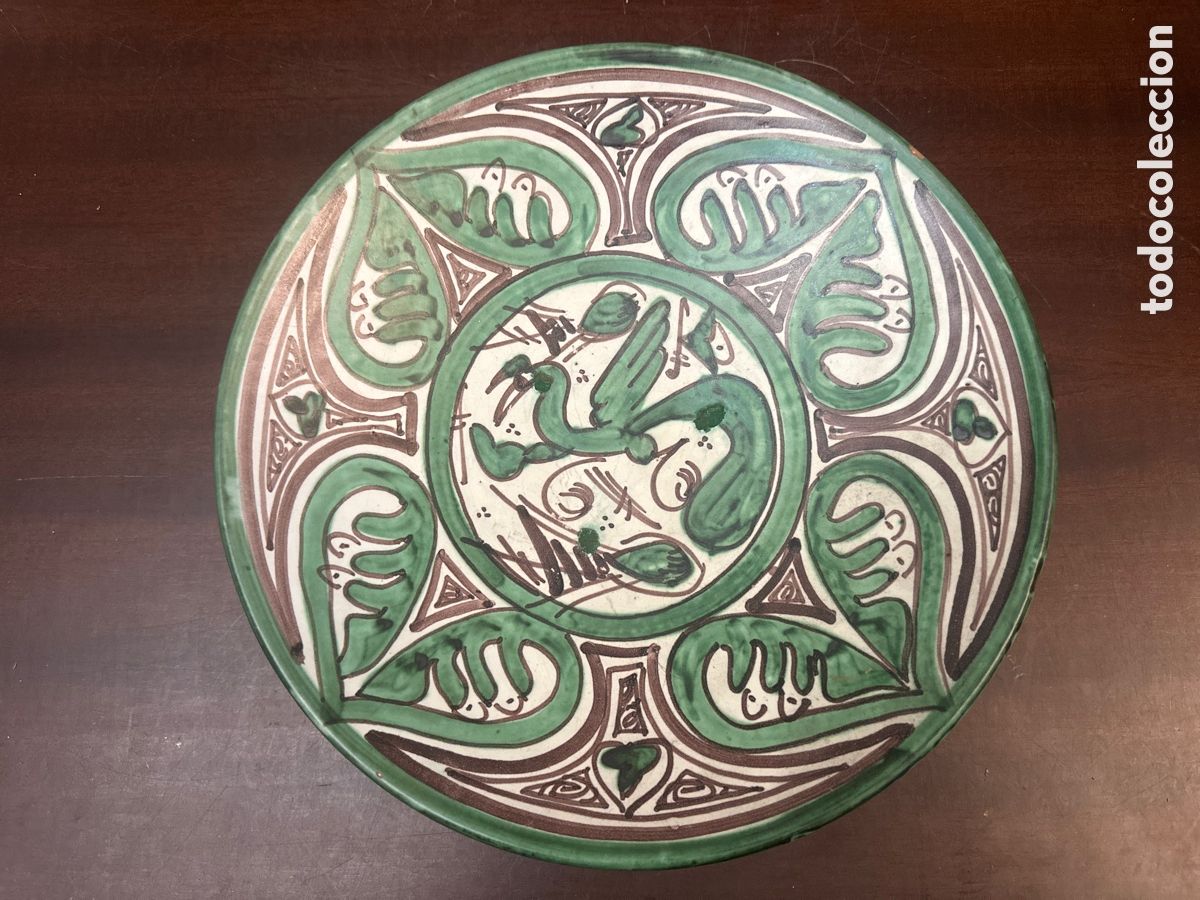 Antig&uuml;edades: ANTIGUO PLATO DE CERAMICA DE TERUEL - ARTESANO DOMINGO PUNTER