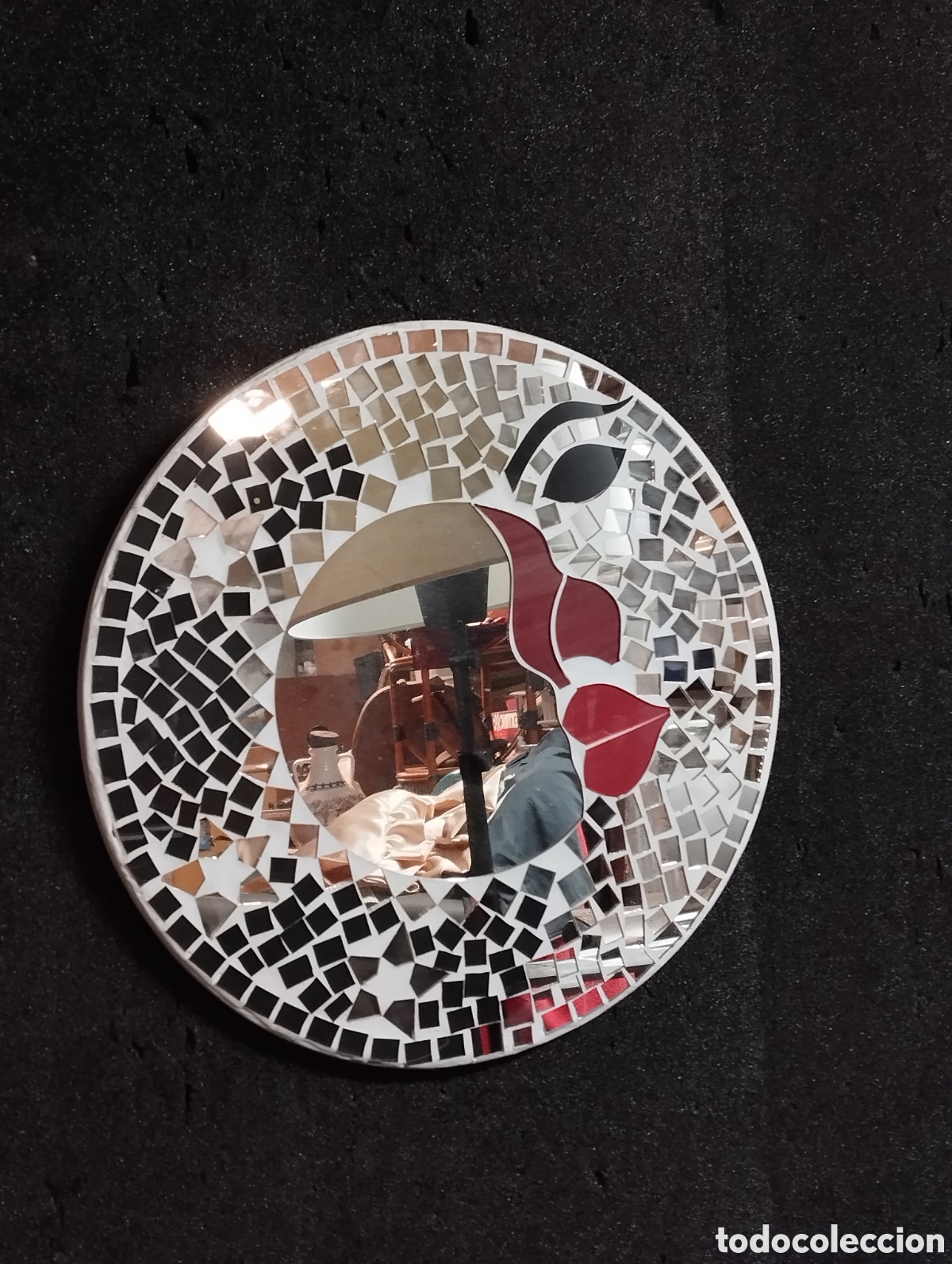 Antig&uuml;edades: Peque&ntilde;o espejo de mosaico 30 cm