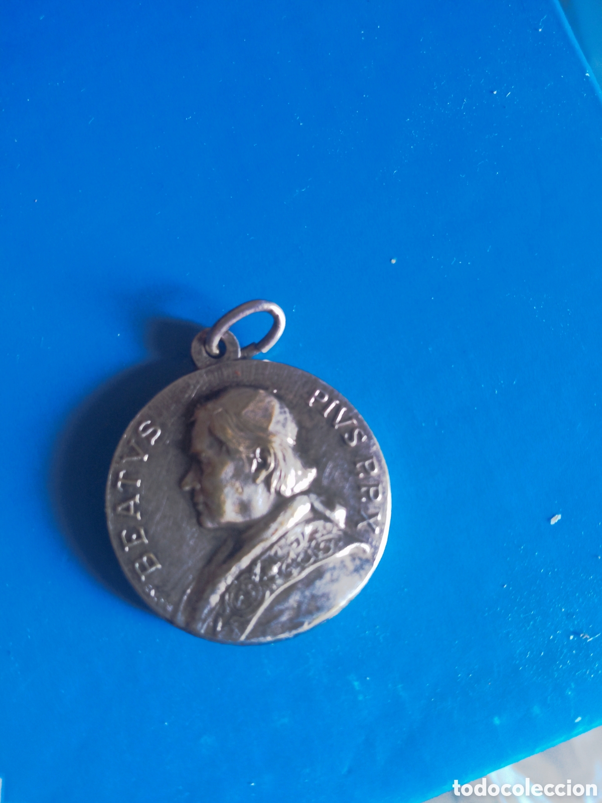 Antig&uuml;edades: Antigua medalla a Doble cara de los Pap&aacute;s PioX y PioXII, 26mm de di&aacute;metro