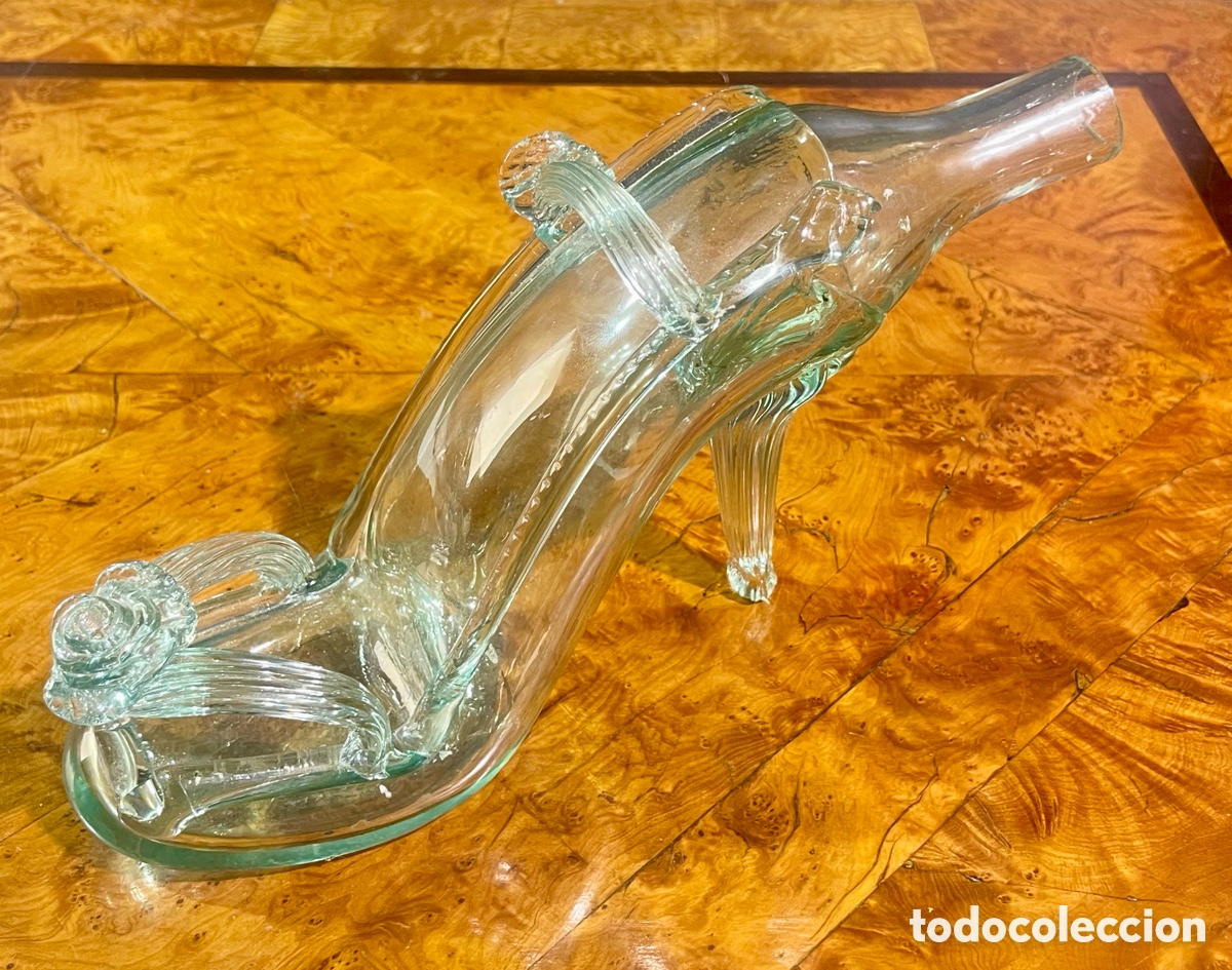 Antig&uuml;edades: Botella Zapato de Cristal