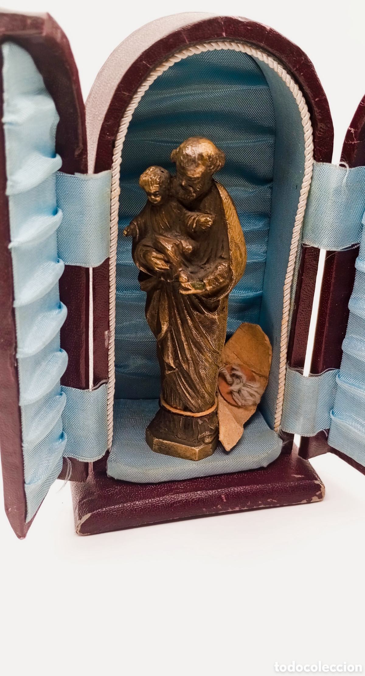 Antiguidades: ESCULTURA RELIGIOSA ( SARCOFAGO, RELICARIO, VOTOS, ) EN BRONCE, SAN JOS&Egrave; CON EL NI&Ntilde;O JESUS.