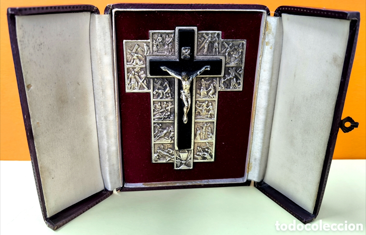Antig&uuml;edades: PRECIOSO VIA CRUCIS EN PEQUE&Ntilde;O ALTAR