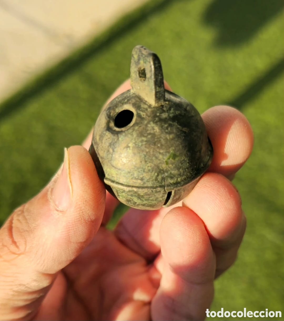 Antig&uuml;edades: Antiguo cascabel de bronce - Foto 6