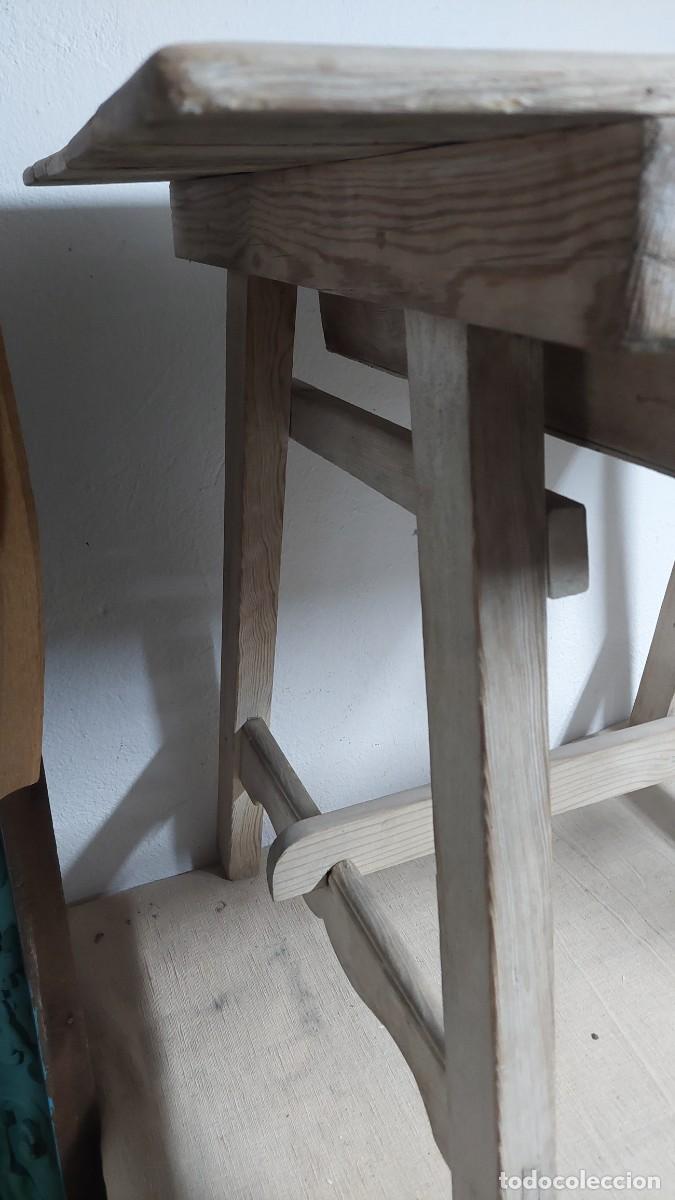 Antig&uuml;edades: Antigua mesa tocinera de madera de cocina - Foto 4