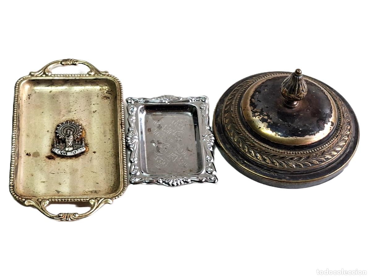 Antig&uuml;edades: CONJUNTO DE ART&Iacute;CULOS ANTIGUOS 14X7, 6X8 CM. 10-DIAMETRO