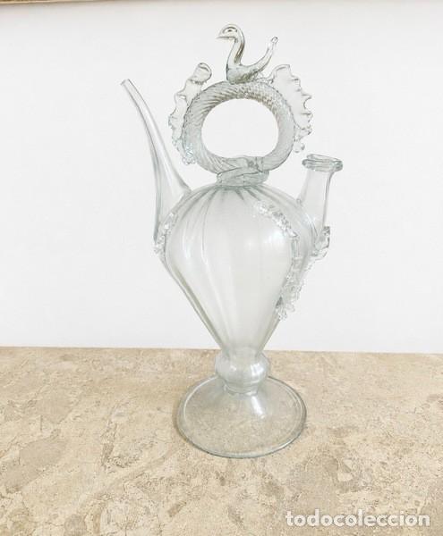 Antig&uuml;edades: ANTIGUO BOTIJO DE CRISTAL SOPLADO, DE BAUTIZO - CRISTAL CATAL&Aacute;N - S. XIX