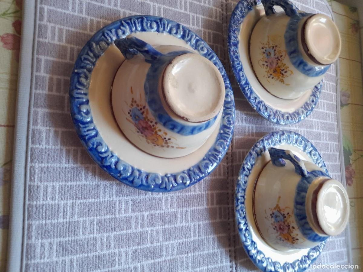 Antig&uuml;edades: Lote 3 Tazas cer&aacute;mica valenciana