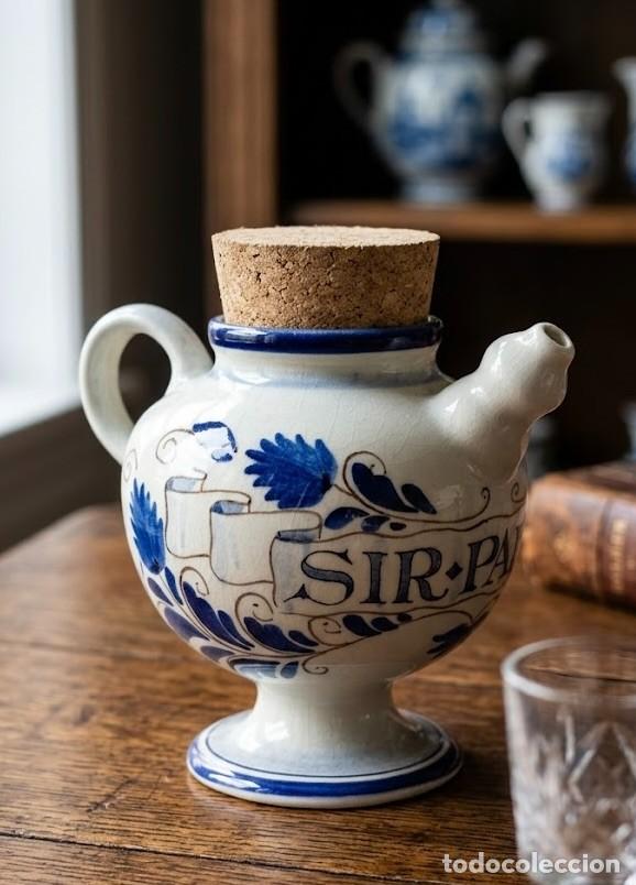 Antig&uuml;edades: Jarra de botica Delft Schoonhoven &ndash; Cer&aacute;mica holandesa 14&times;13 cm