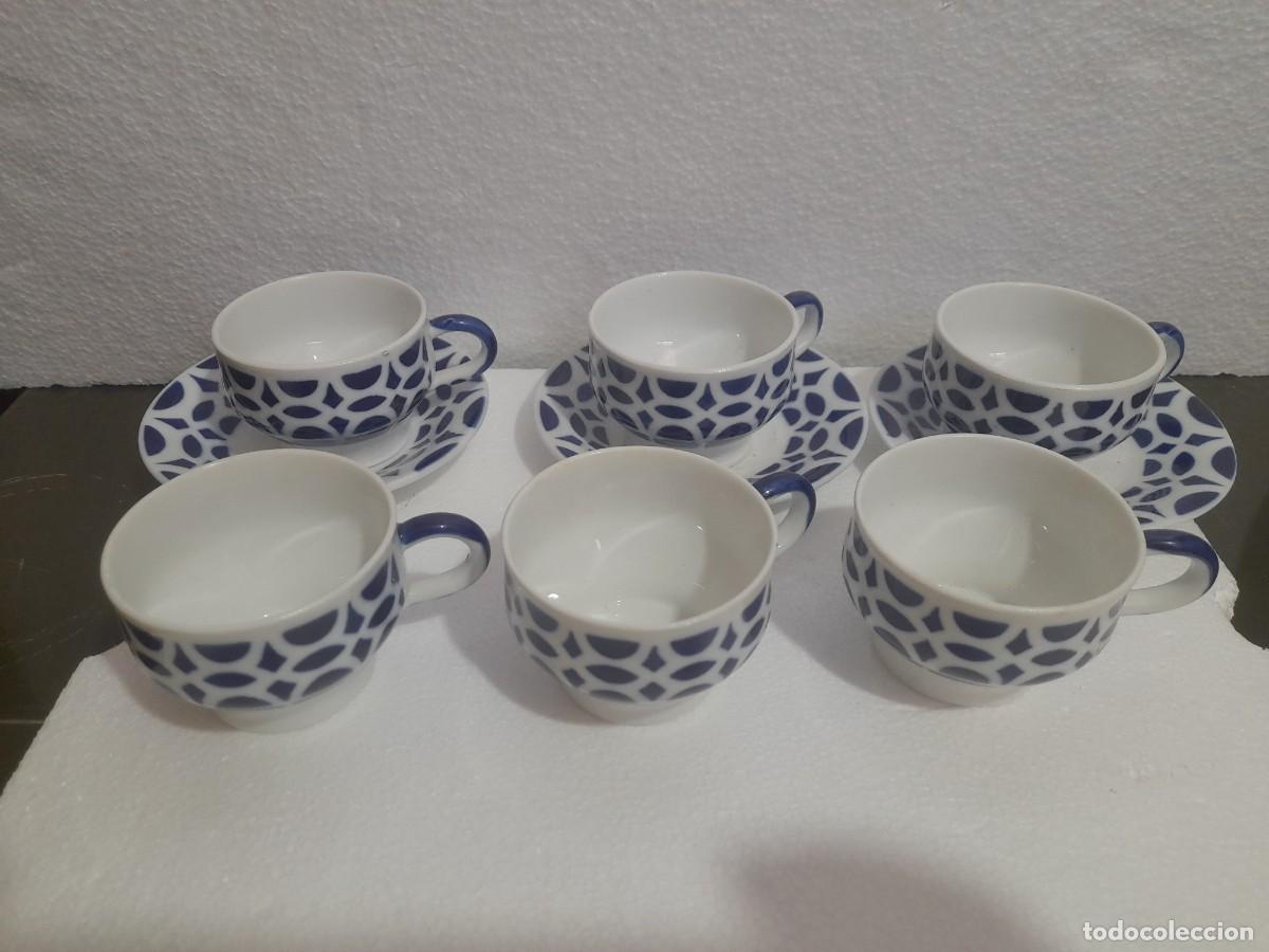 Antig&uuml;edades: Sagarcelos Restos de Juego de 6 tazas + 3 platillos de Caf&eacute;