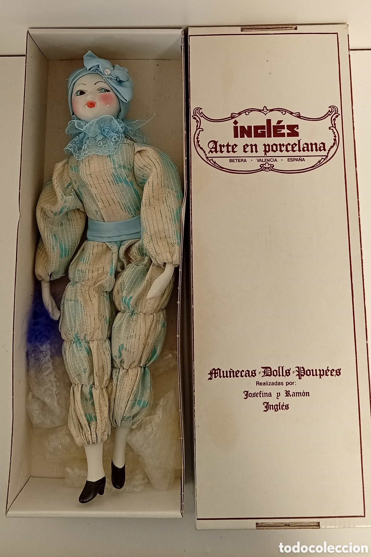 Antig&uuml;edades: .MU&Ntilde;ECA DE PORCELANA ESTILO ARLEQU&Iacute;N - Foto 1