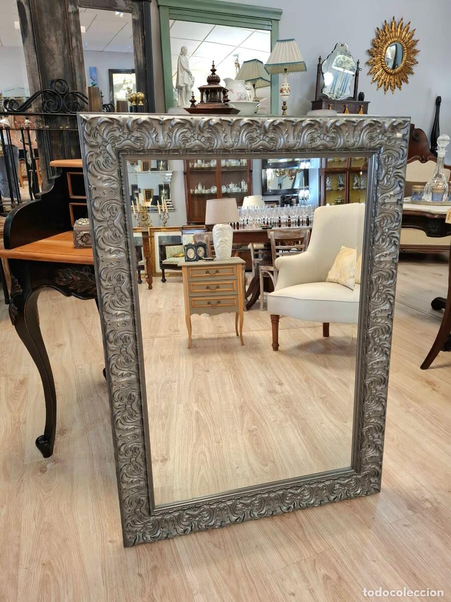 Antig&uuml;edades: Espejo rectangular en plata envejecida - Foto 2