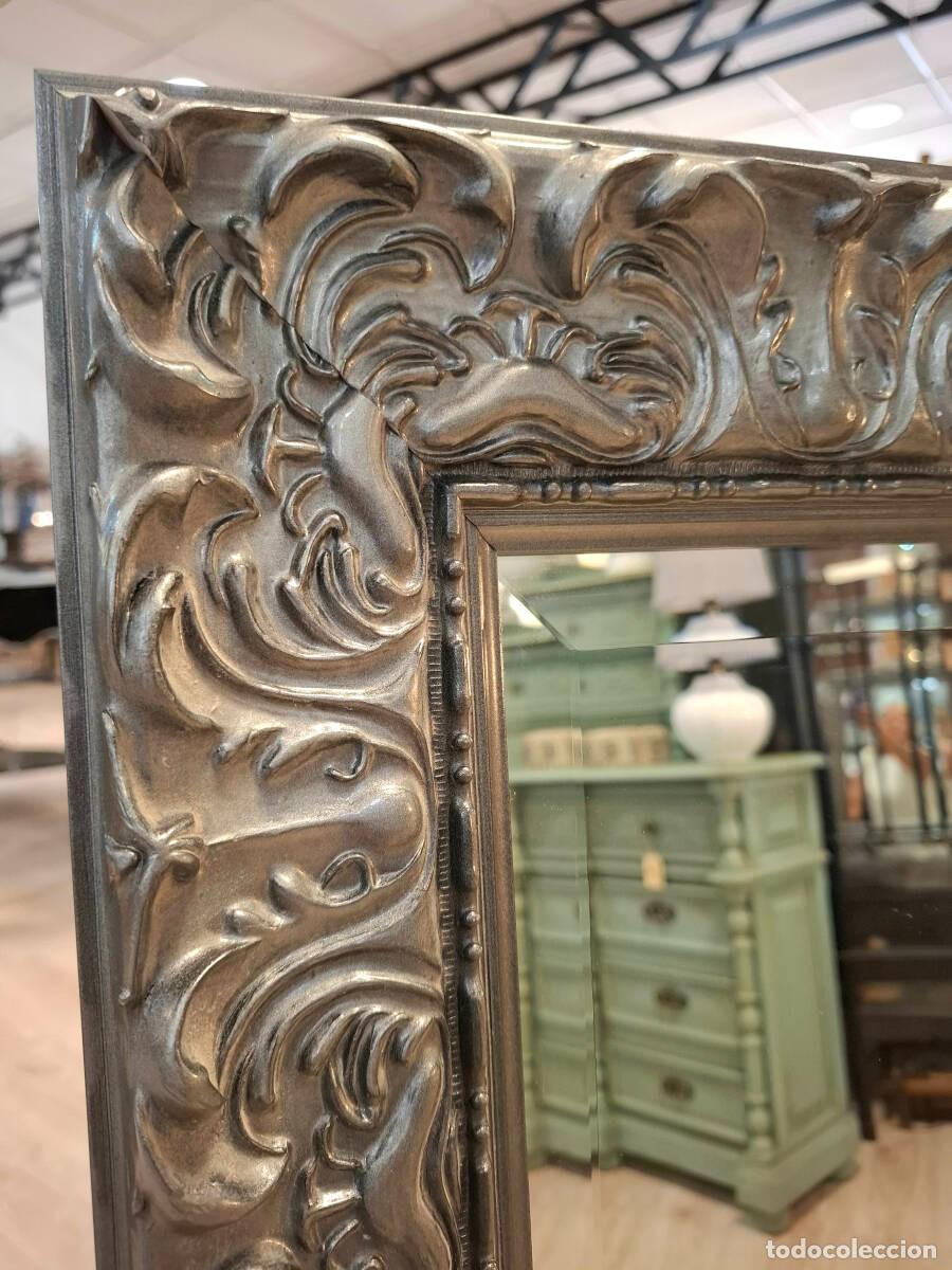 Antig&uuml;edades: Espejo rectangular en plata envejecida - Foto 3