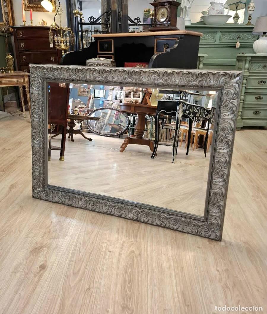 Antig&uuml;edades: Espejo rectangular en plata envejecida - Foto 1