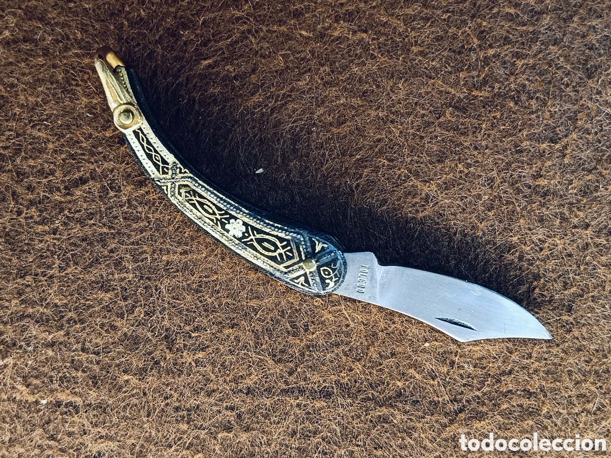Antig&uuml;edades: BONITA NAVAJA ORO DAMASQUINADO . TOLEDO