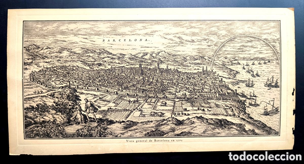 Antig&uuml;edades: ANTIGUO GRABADO DE BARCELONA 1571