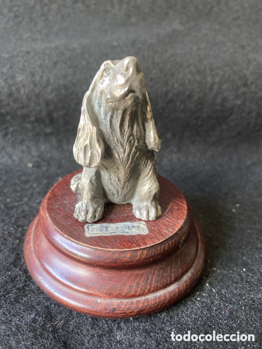 Antig&uuml;edades: Figura perro cocker con ba&ntilde;o plata de ley - Foto 1
