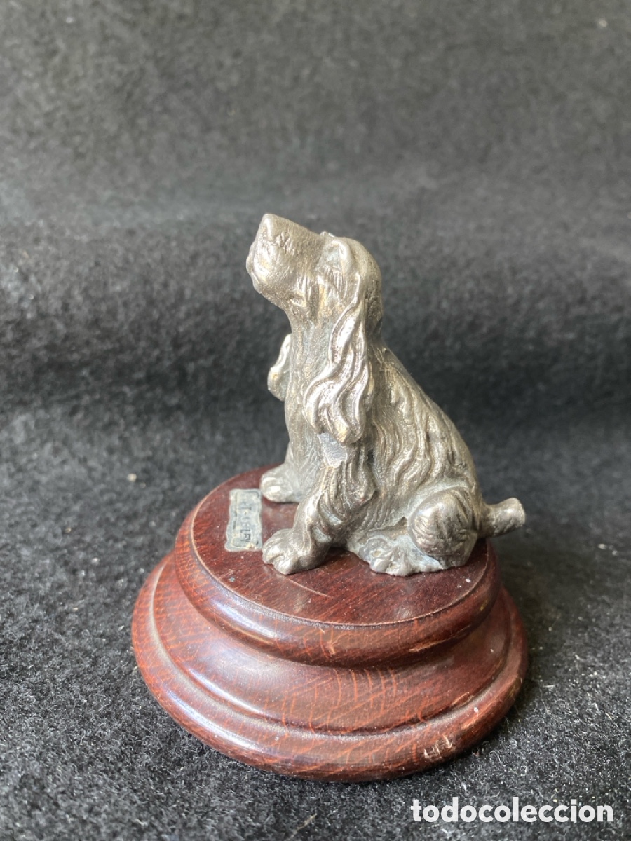 Antig&uuml;edades: Figura perro cocker con ba&ntilde;o plata de ley - Foto 4