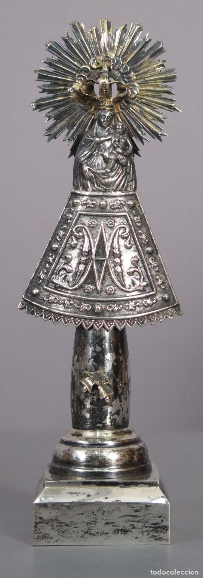 Antig&uuml;edades: VIRGEN DEL PILAR. PLATA. PUNZONADA. SIGLO XIX
