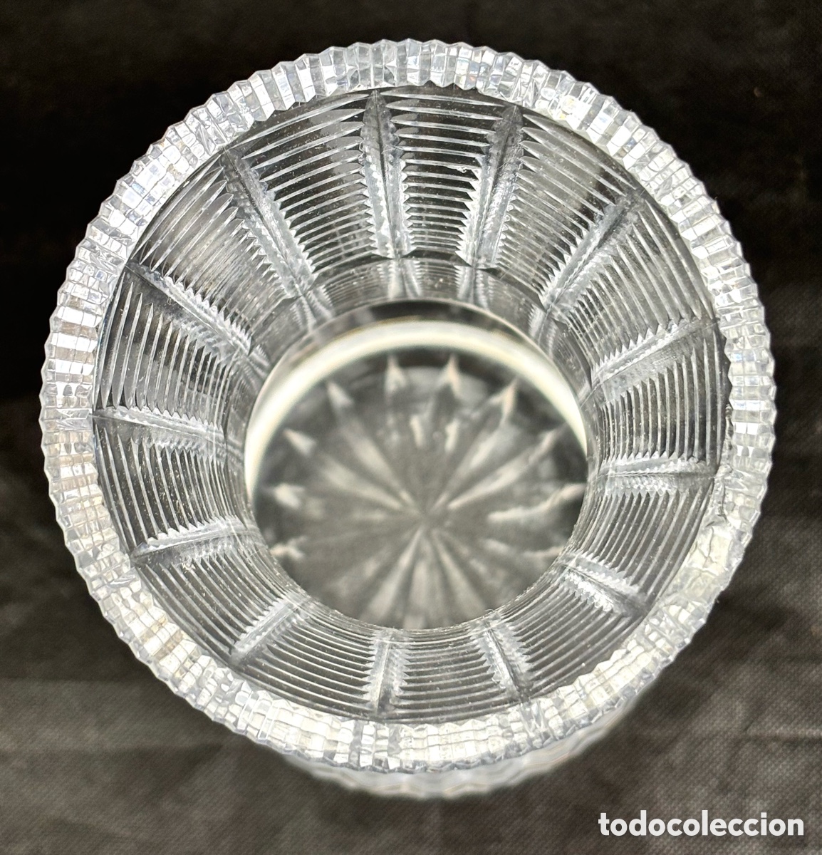 Antig&uuml;edades: JARR&Oacute;N DE CRISTAL TALLADO CON BASE DE PLATA - 31 CM - Foto 4
