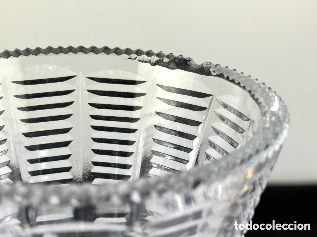 Antig&uuml;edades: JARR&Oacute;N DE CRISTAL TALLADO CON BASE DE PLATA - 31 CM - Foto 7