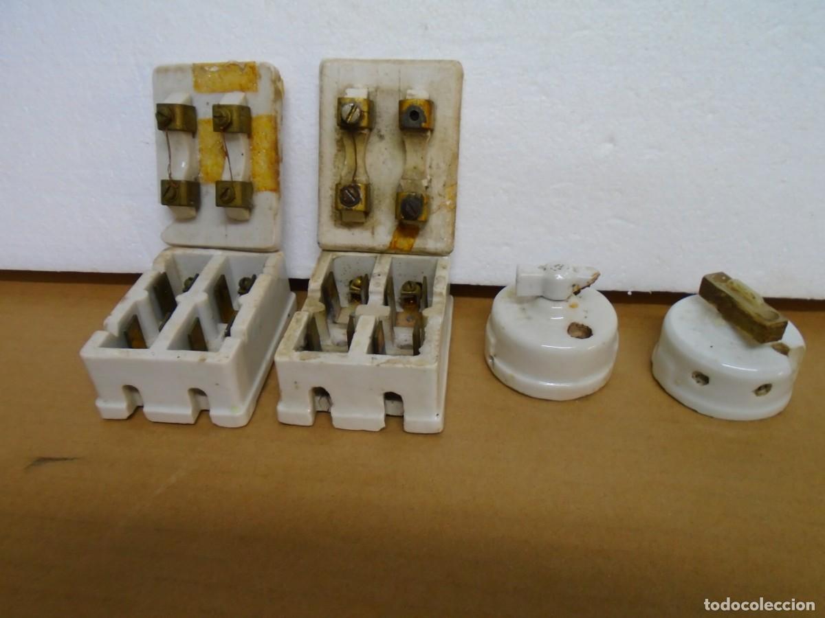 Antiques: MECANISMOS ELECTRICOS ANTIGUOS DE PORCELANA BLANCA,LOS DE LAS FOTOS.