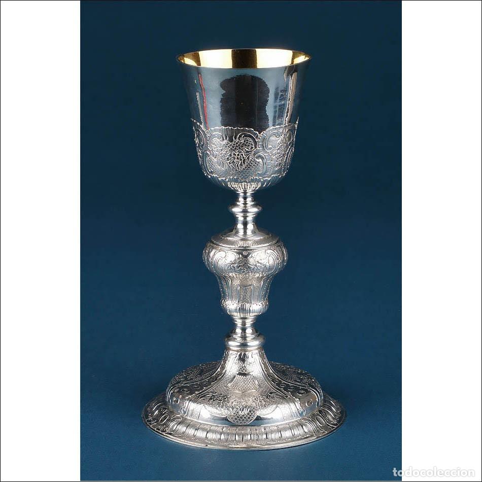 Antig&uuml;edades: Antiguo C&aacute;liz Italiano de Plata Maciza. Italia circa 1780-1820