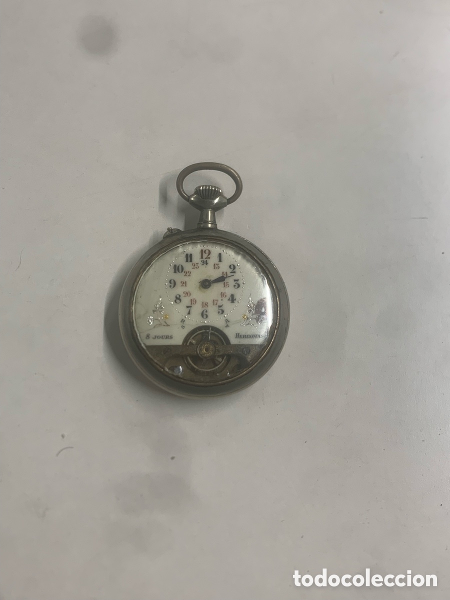 Antig&uuml;edades: reloj de bolsillo antiguo de la marca suiza Hebdomas,