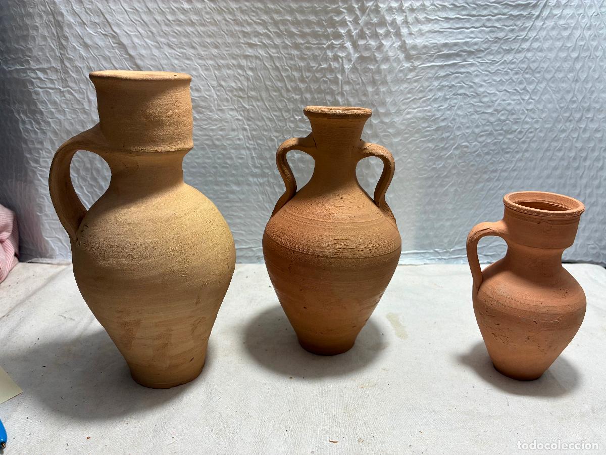 Oggetti Antichi: Miniaturas cer&aacute;mica popular La mancha barro cocido,cantara, jarron, Mota del Cuervo o prov Toledo