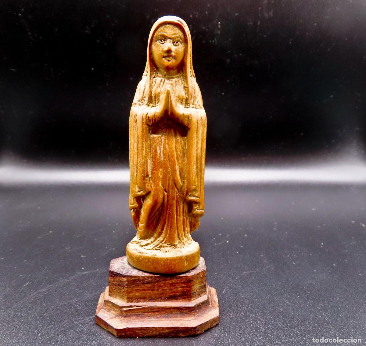Antig&uuml;edades: FIGURA MINIATURA INMACULADA CONCEPCI&Oacute;N TALLA MADERA