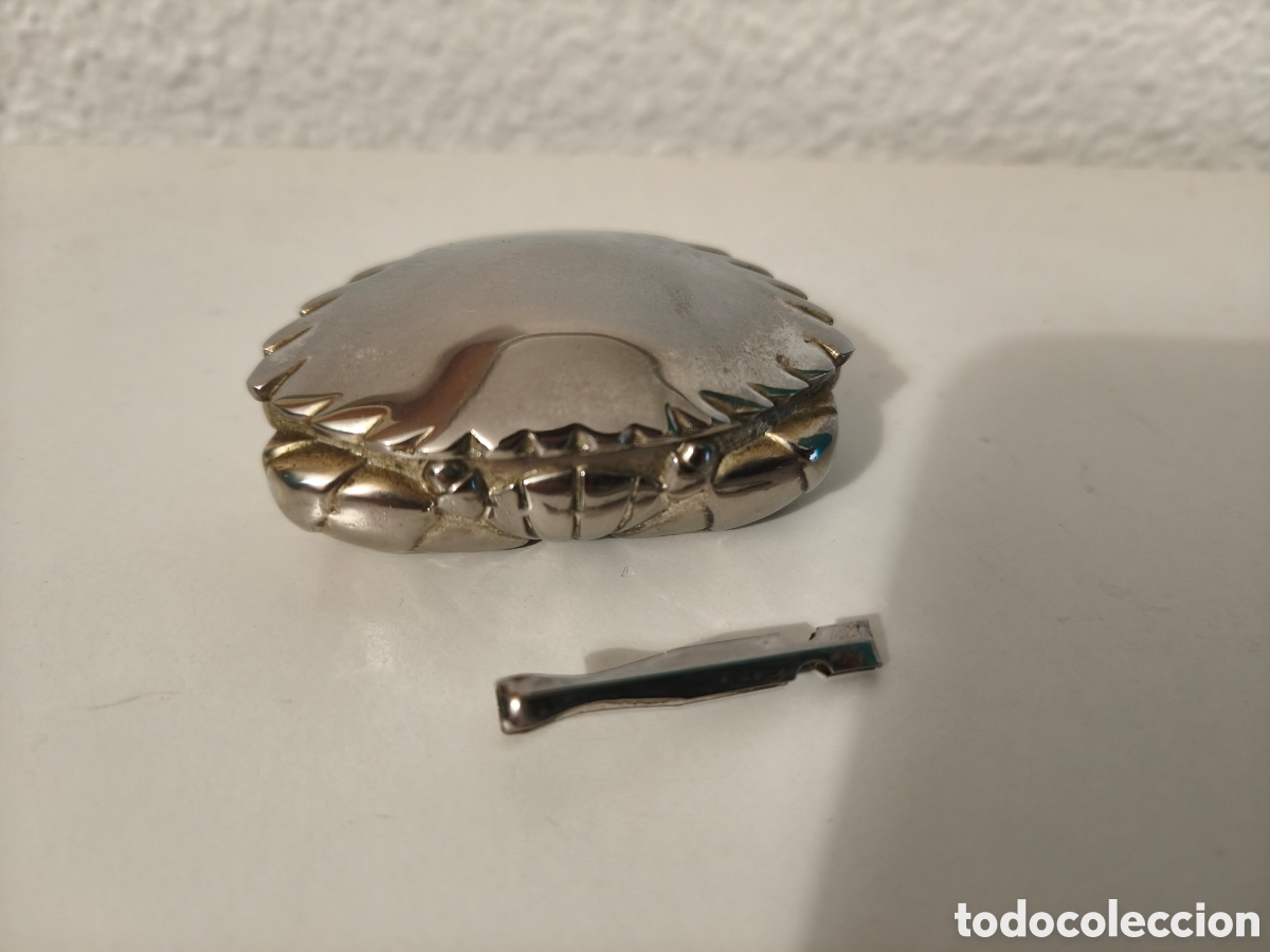 Antig&uuml;edades: PASTILLERO CANGREJO VINTAGE BA&Ntilde;O PLATA TURQU&Iacute;A