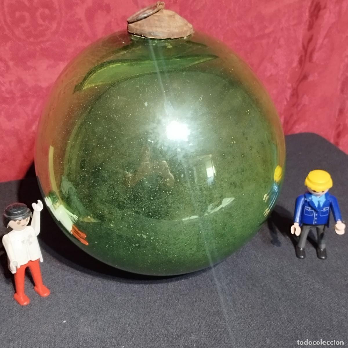 Antig&uuml;edades: BOLA DE CRISTAL AL MERCURIO / MERCURIZADO COLOR VERDE - DIAMETRO 18 CM - PRINCIPIOS SIGLO XX -