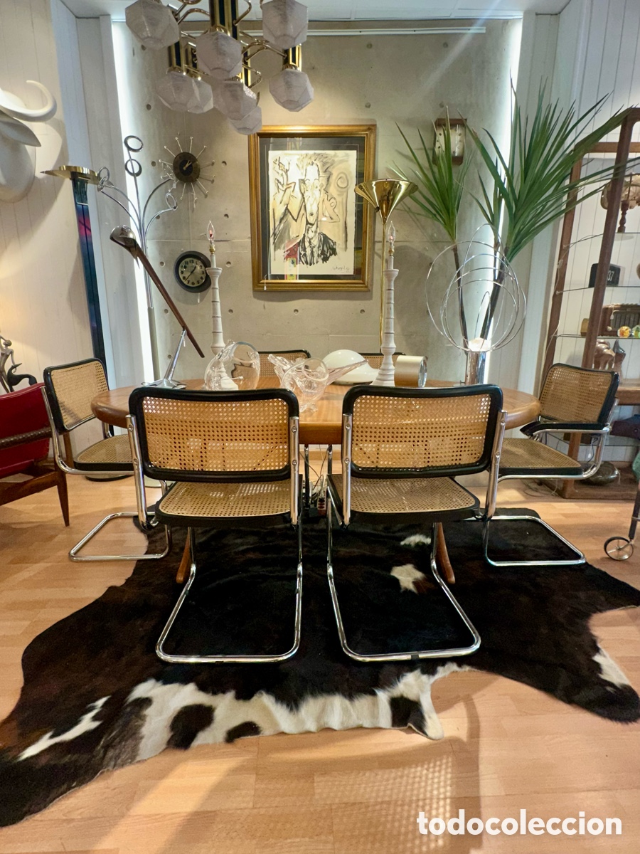 Antig&uuml;edades: Comedor Vintage: Mesa Ovalada sill&oacute;n y Sillas Cesca B32