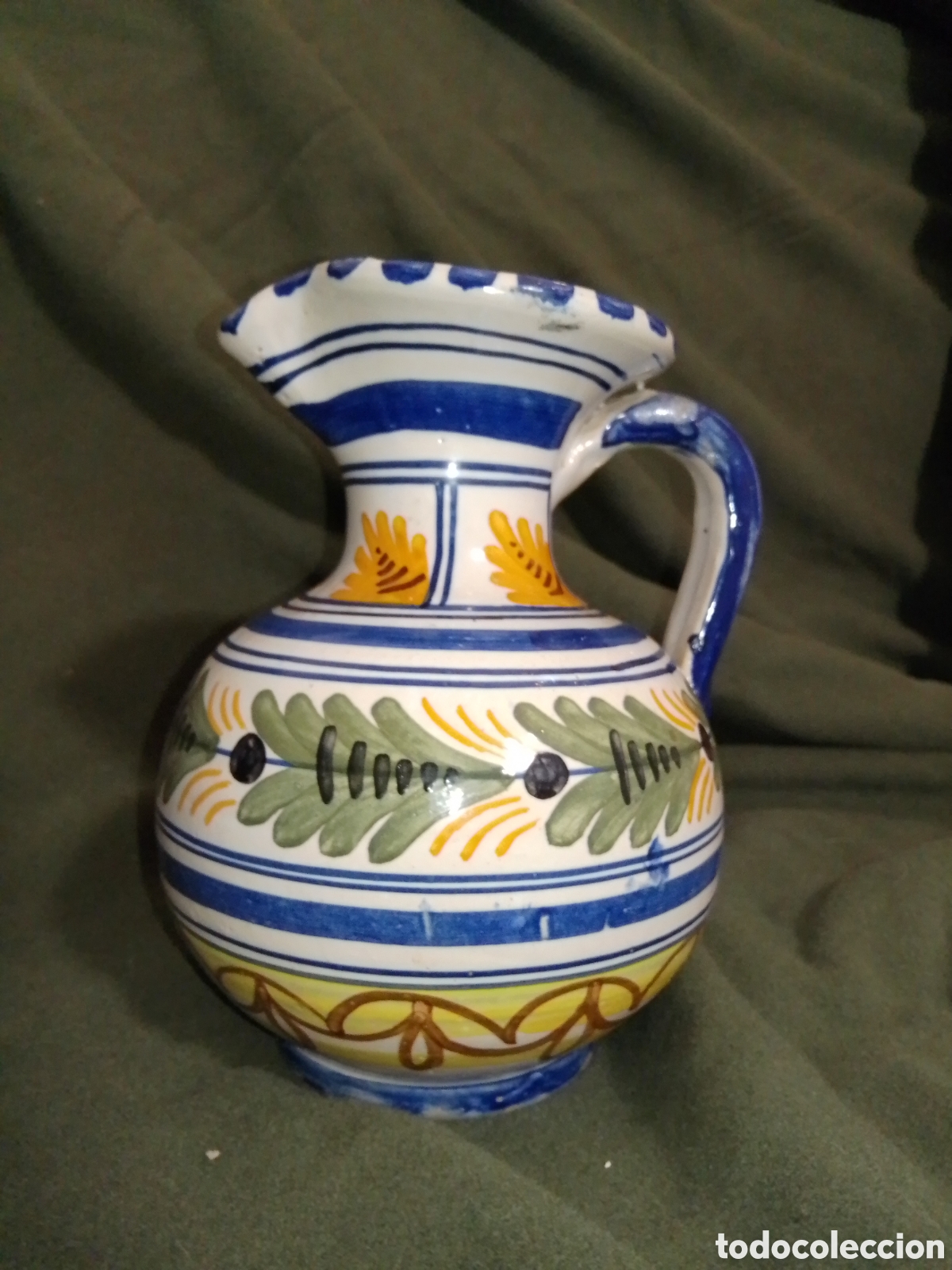 Antig&uuml;edades: Antigua Jarra de Bola en Cer&aacute;mica de Talavera &ndash; Firmada LP &ndash; Mediados S. XX