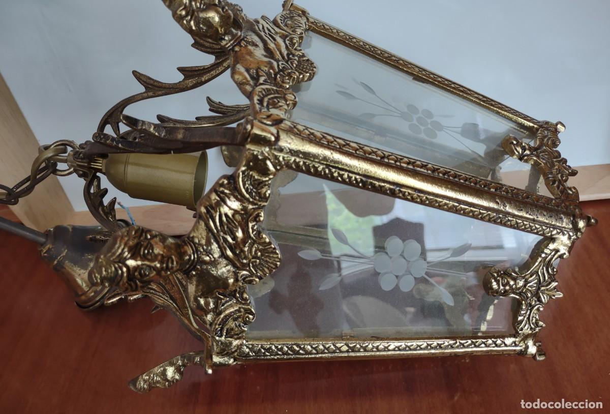 Antig&uuml;edades: Lampara de farol bronce como nueva - Foto 2